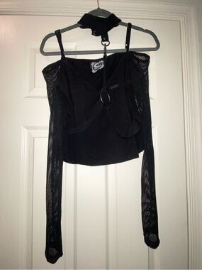Killstar Death Card Fishnet Top XL